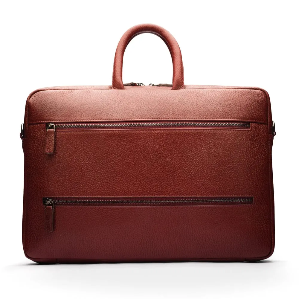 15" Leather Laptop Bag - Burgundy