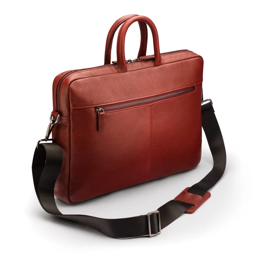 15" Leather Laptop Bag - Burgundy
