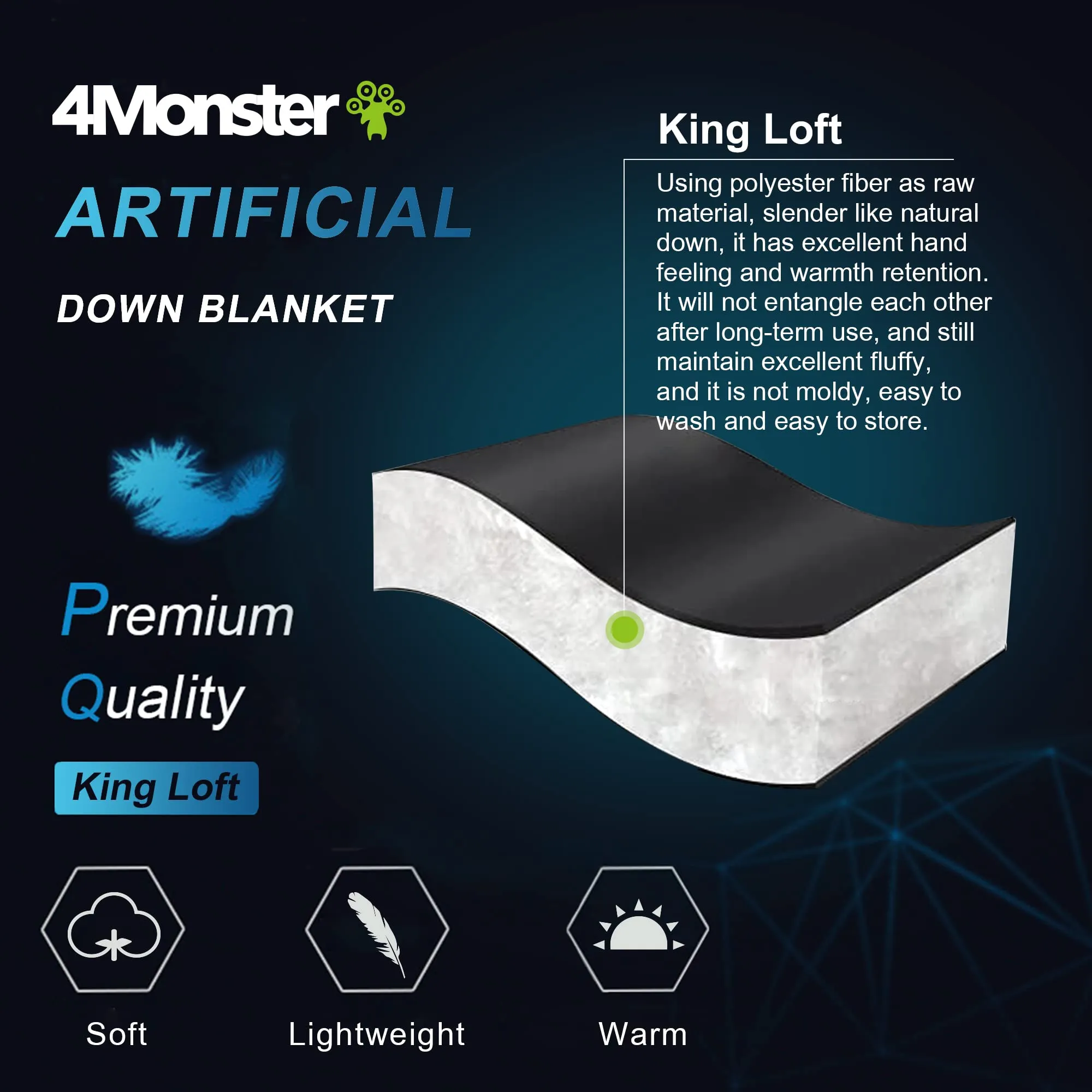4Monster Feather Silk Camping Blanket