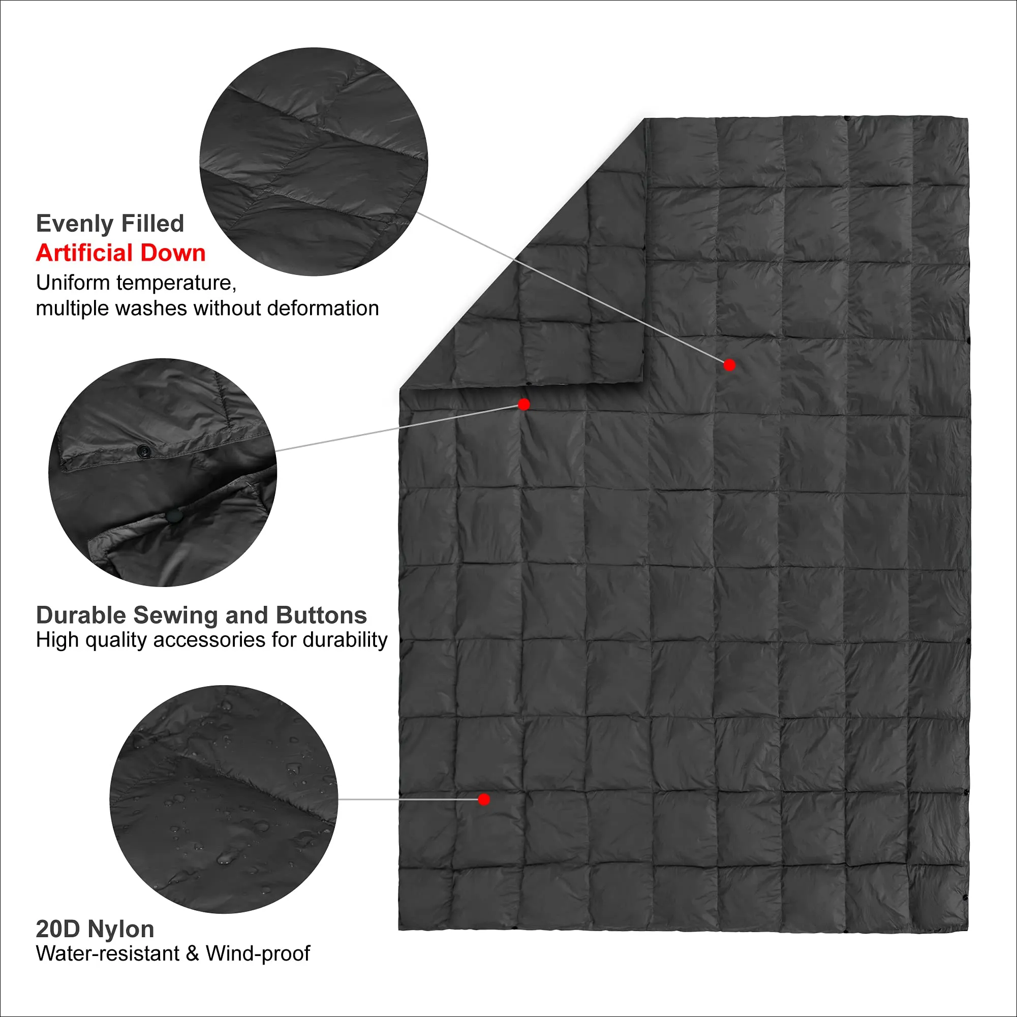 4Monster Feather Silk Camping Blanket