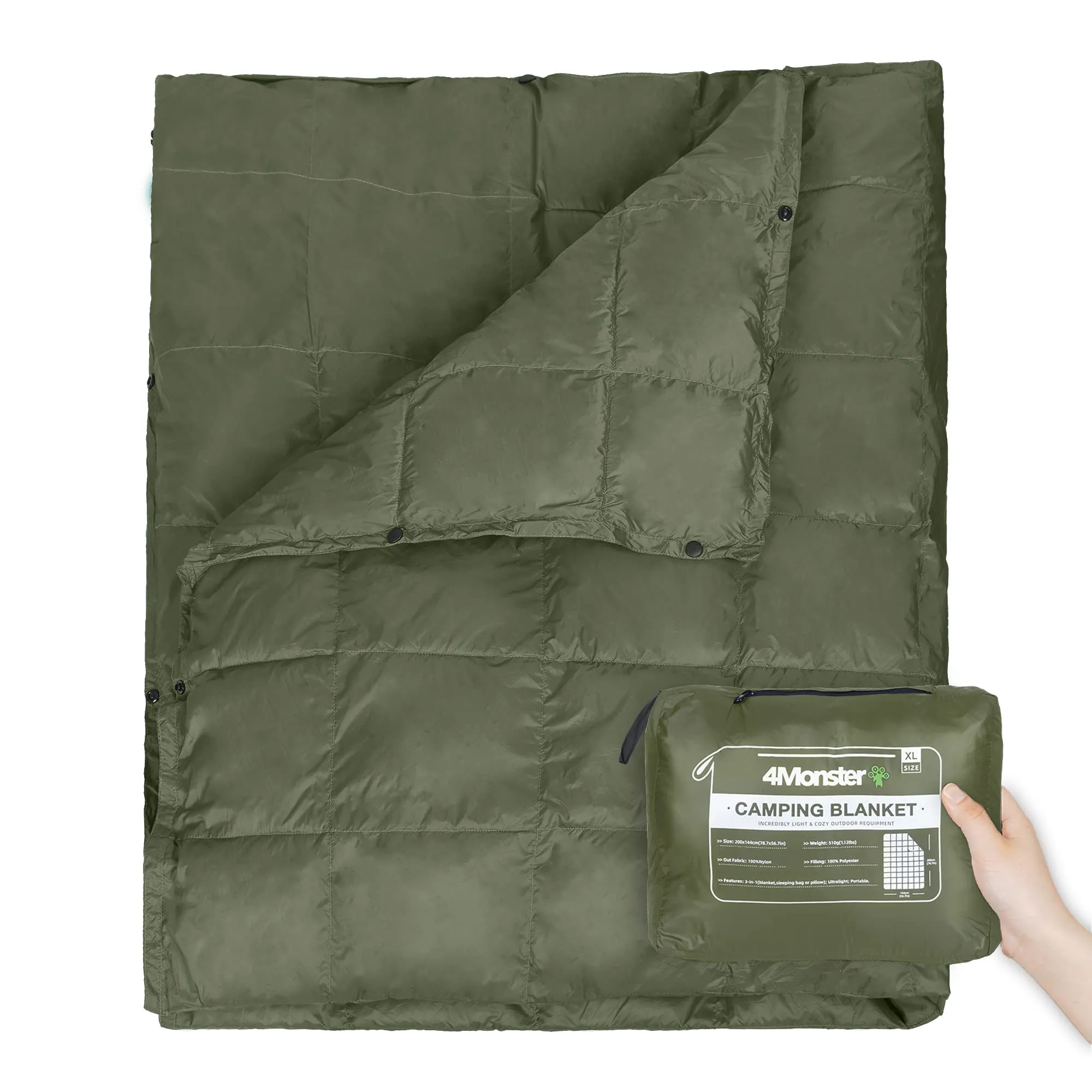 4Monster Feather Silk Camping Blanket