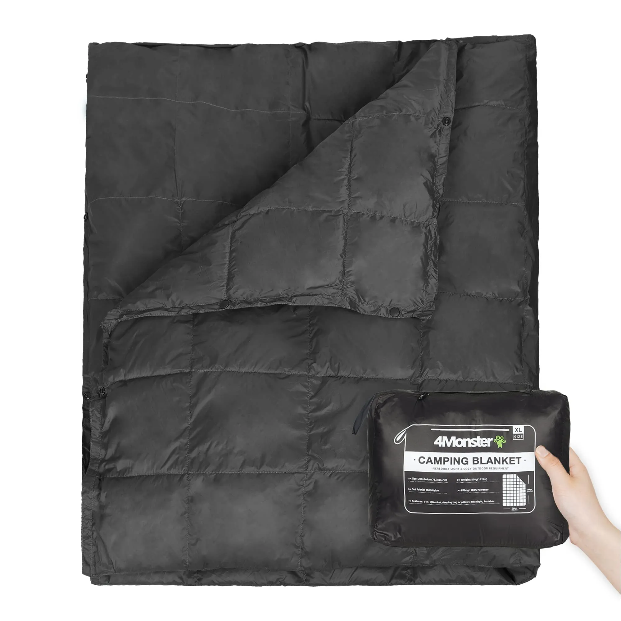 4Monster Feather Silk Camping Blanket