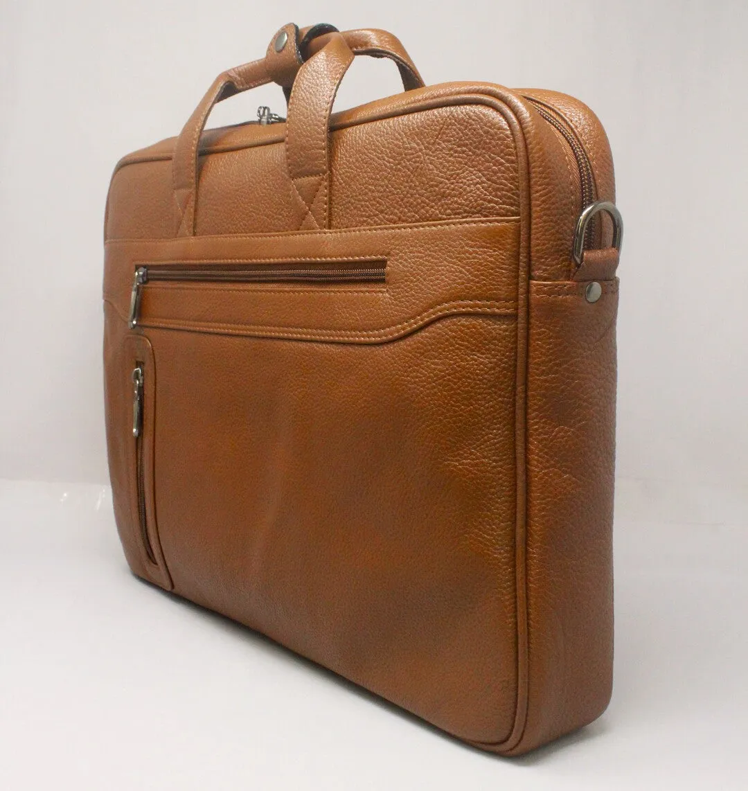 Ambitie Rank Genuine Leather Tan Laptop Bag