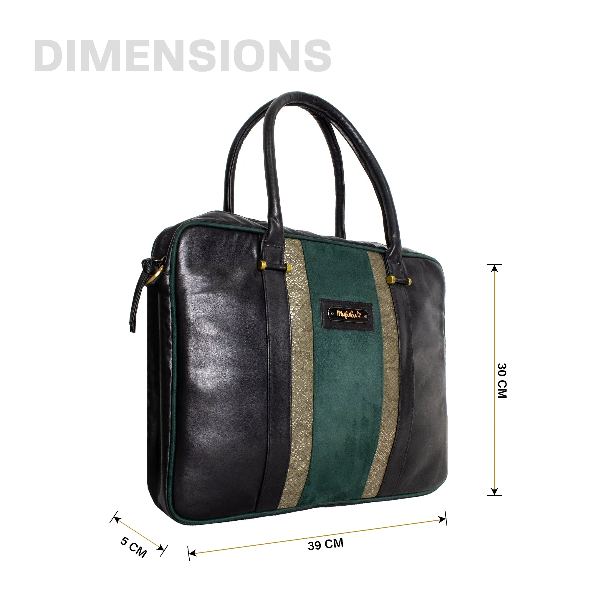 Aristo Laptop Bag - Black   Green