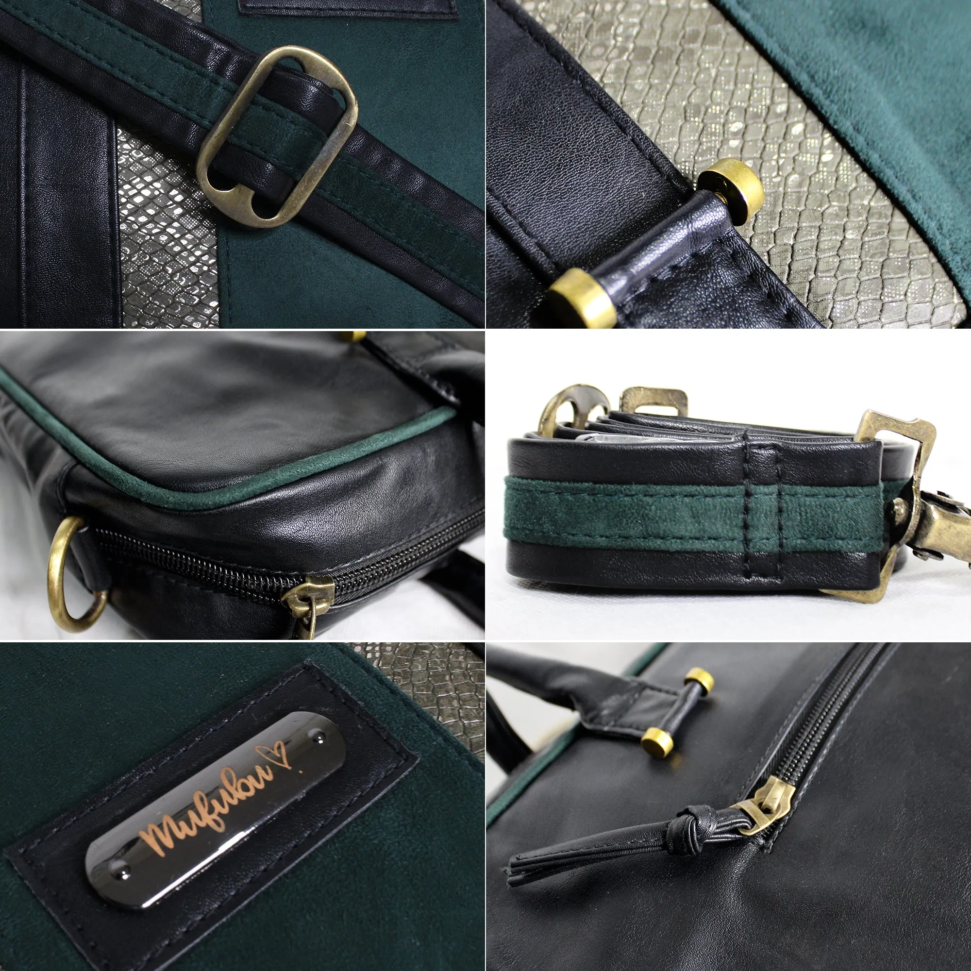 Aristo Laptop Bag - Black   Green