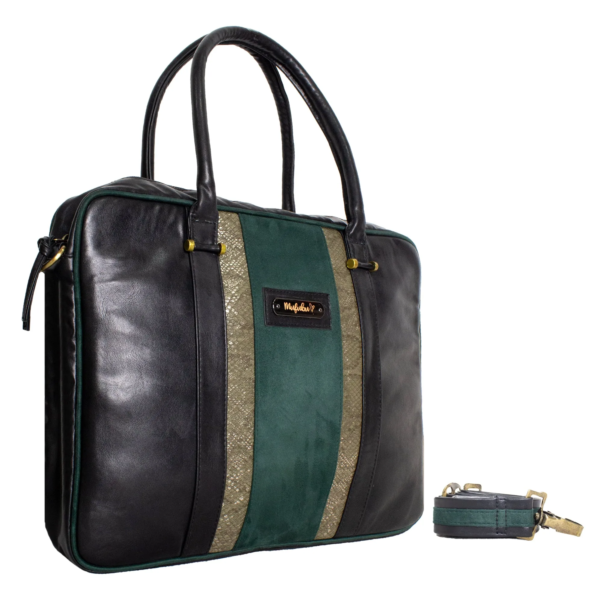Aristo Laptop Bag - Black   Green