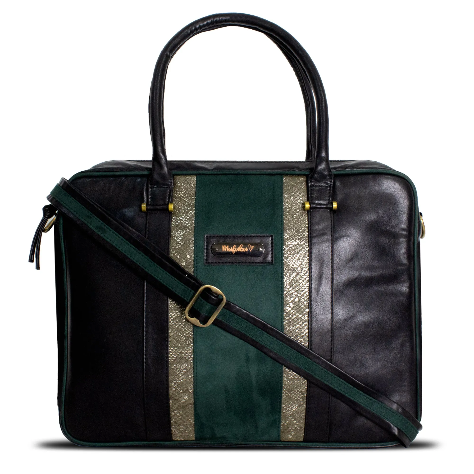 Aristo Laptop Bag - Black   Green