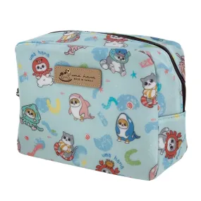 Baby Blue Aquatic Cats Cube Cosmetic Bag