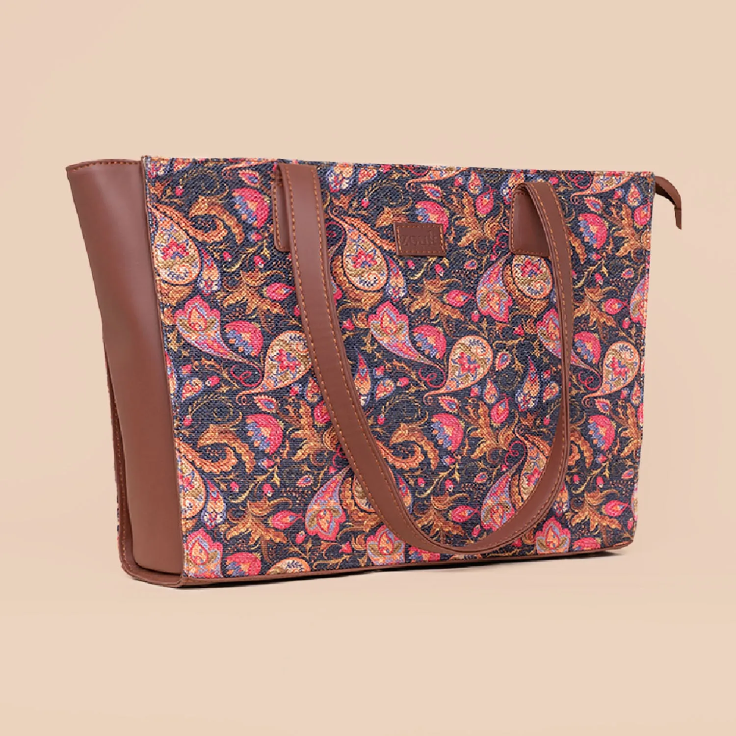 Baker's Dozen x Paisley Print Office Tote Bag