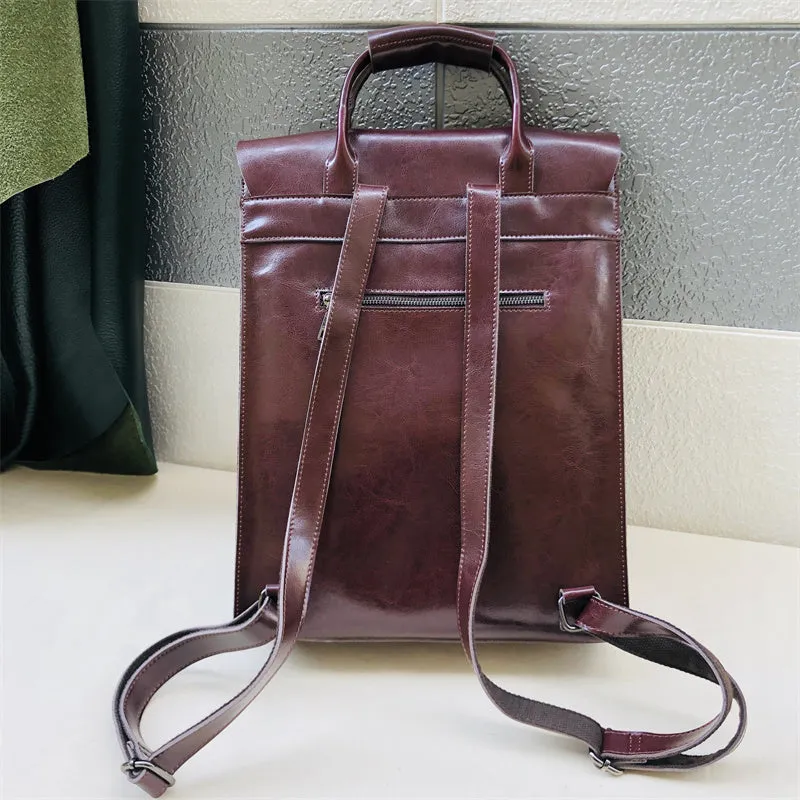Brown Large Leather Backpack