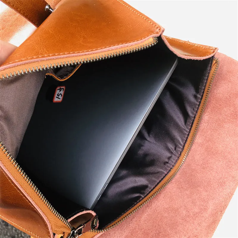 Brown Large Leather Backpack