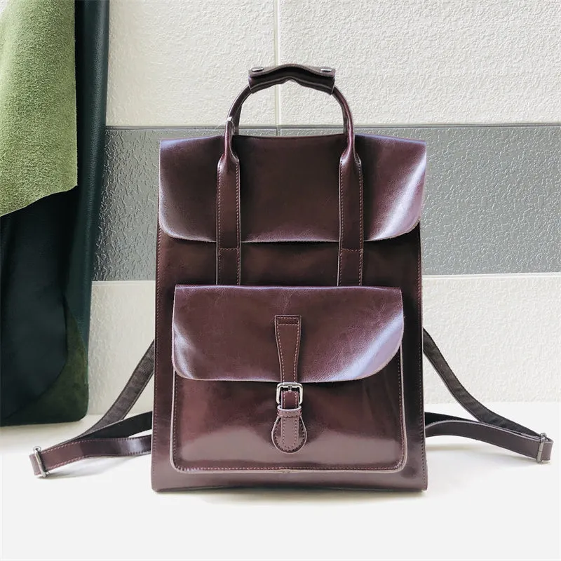 Brown Large Leather Backpack