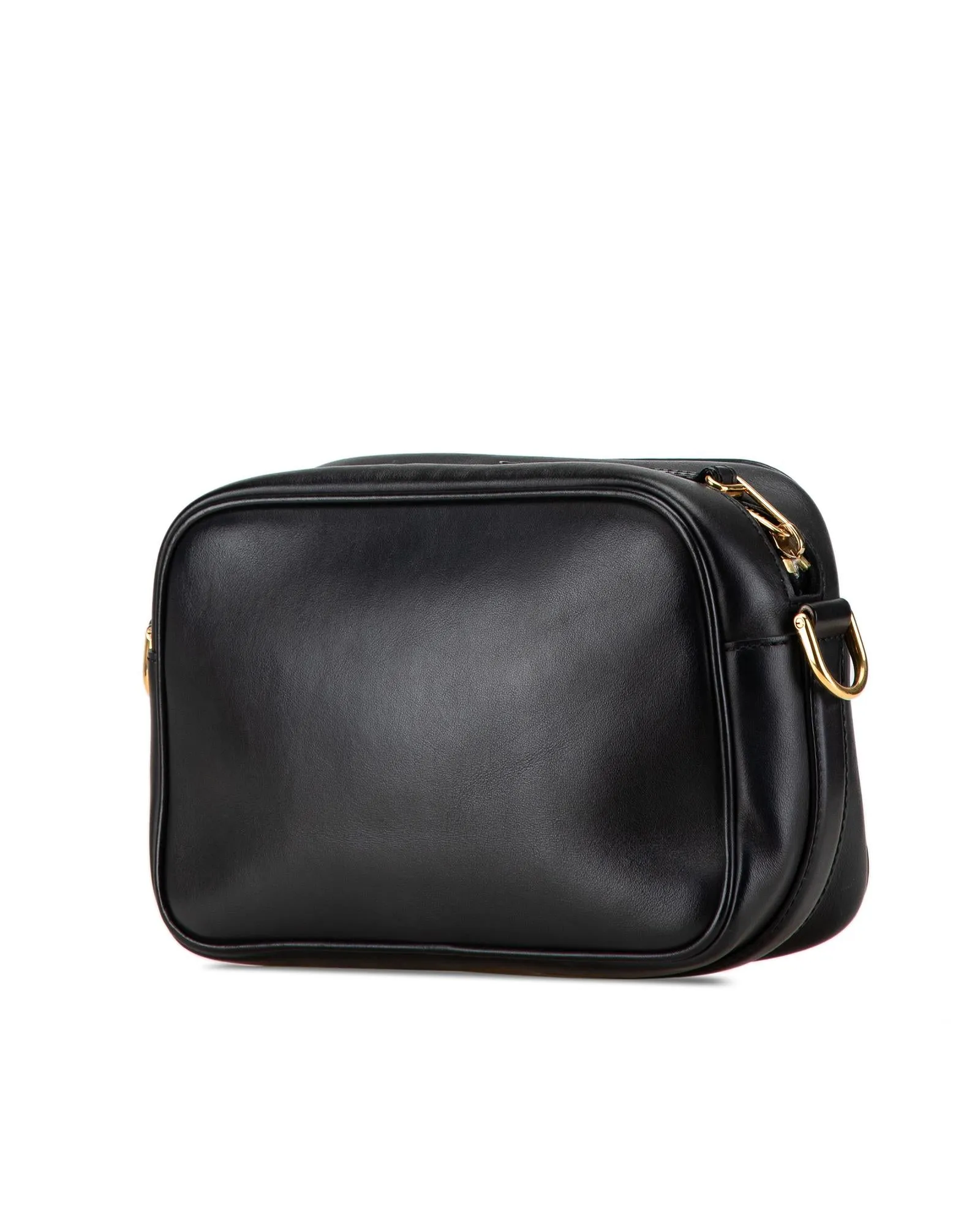 Calfskin Crossbody Camera Bag with Detachable Strap and Interior Pocket