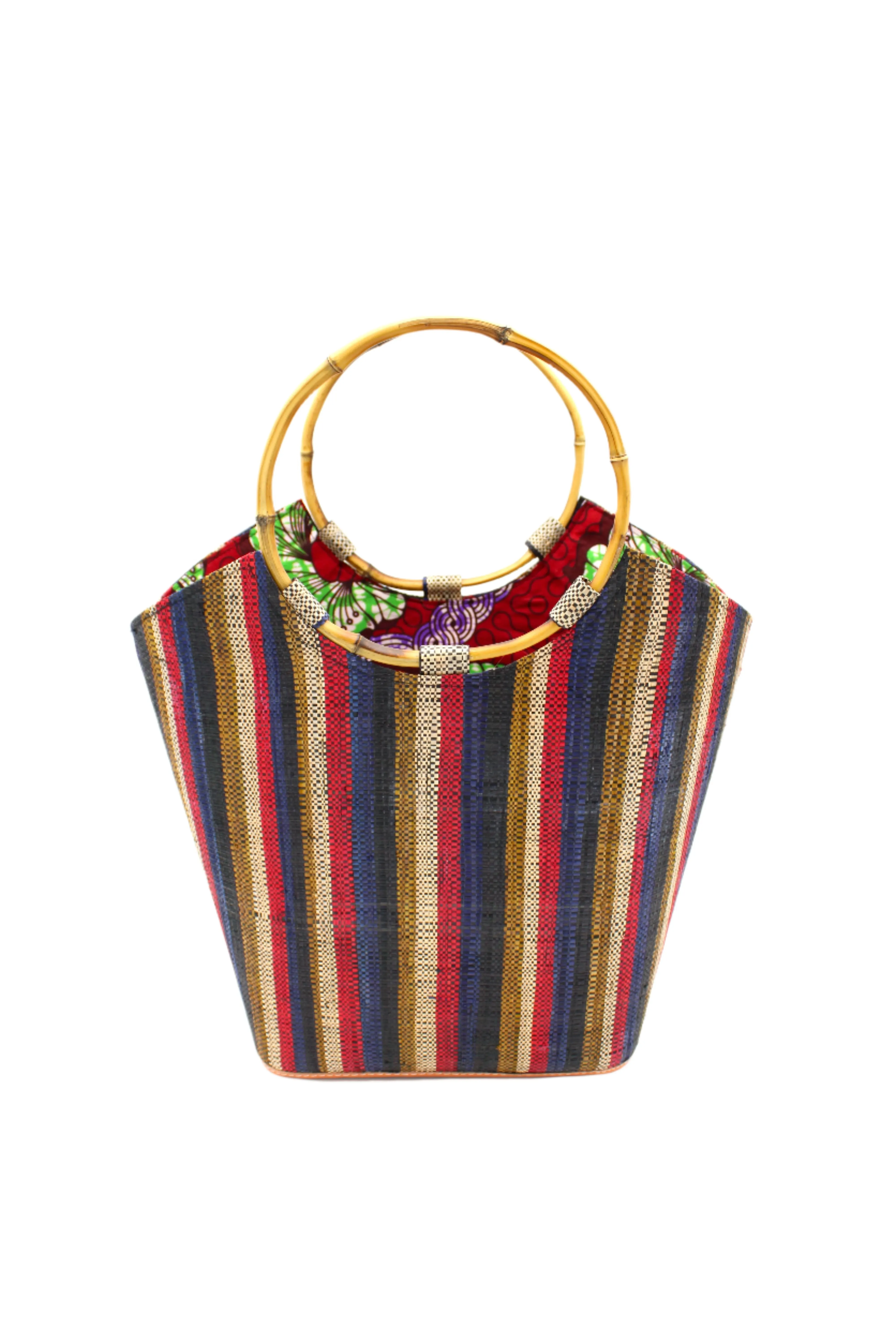 Carmen Straw Bucket Bag with Bamboo Handles