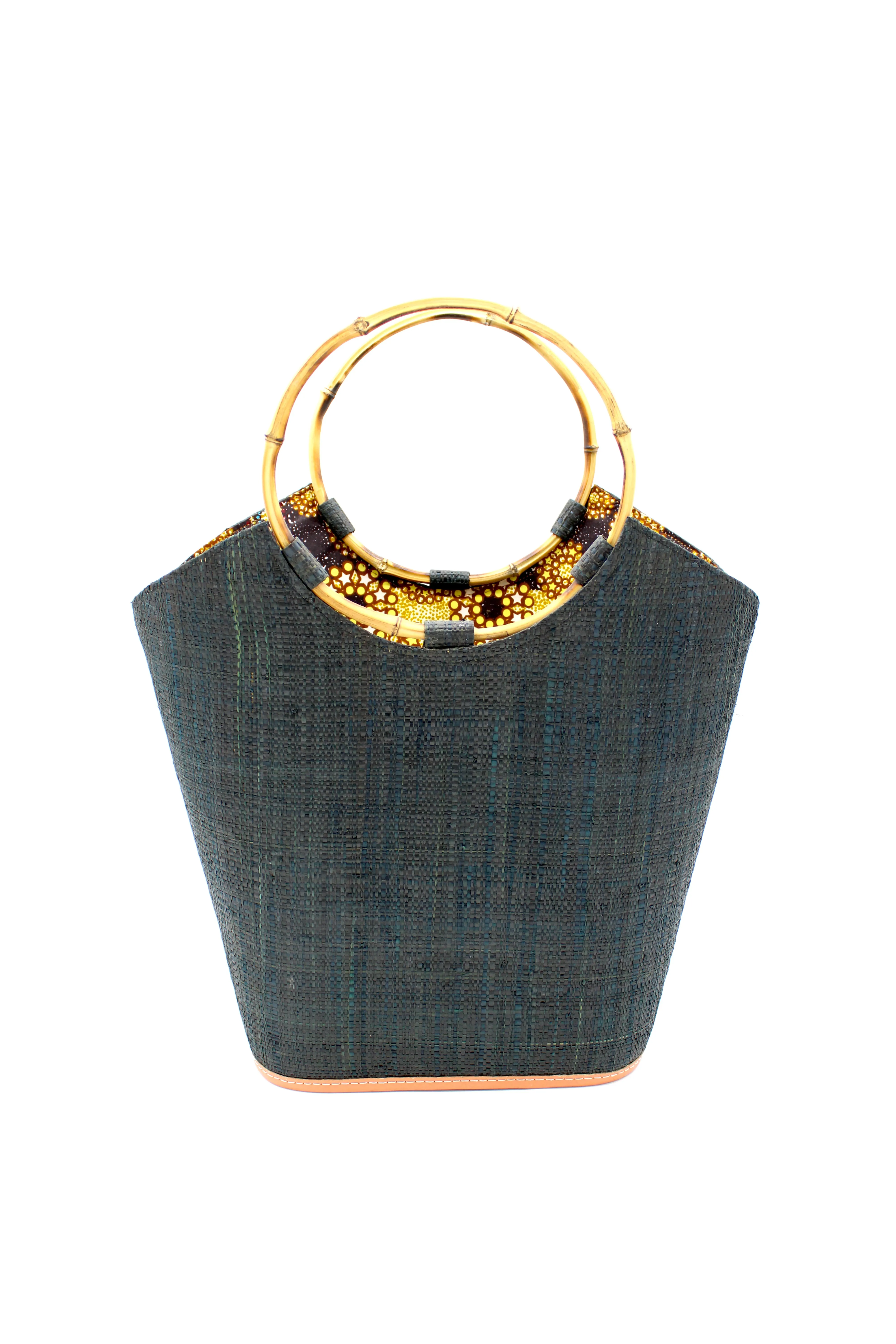 Carmen Straw Bucket Bag with Bamboo Handles