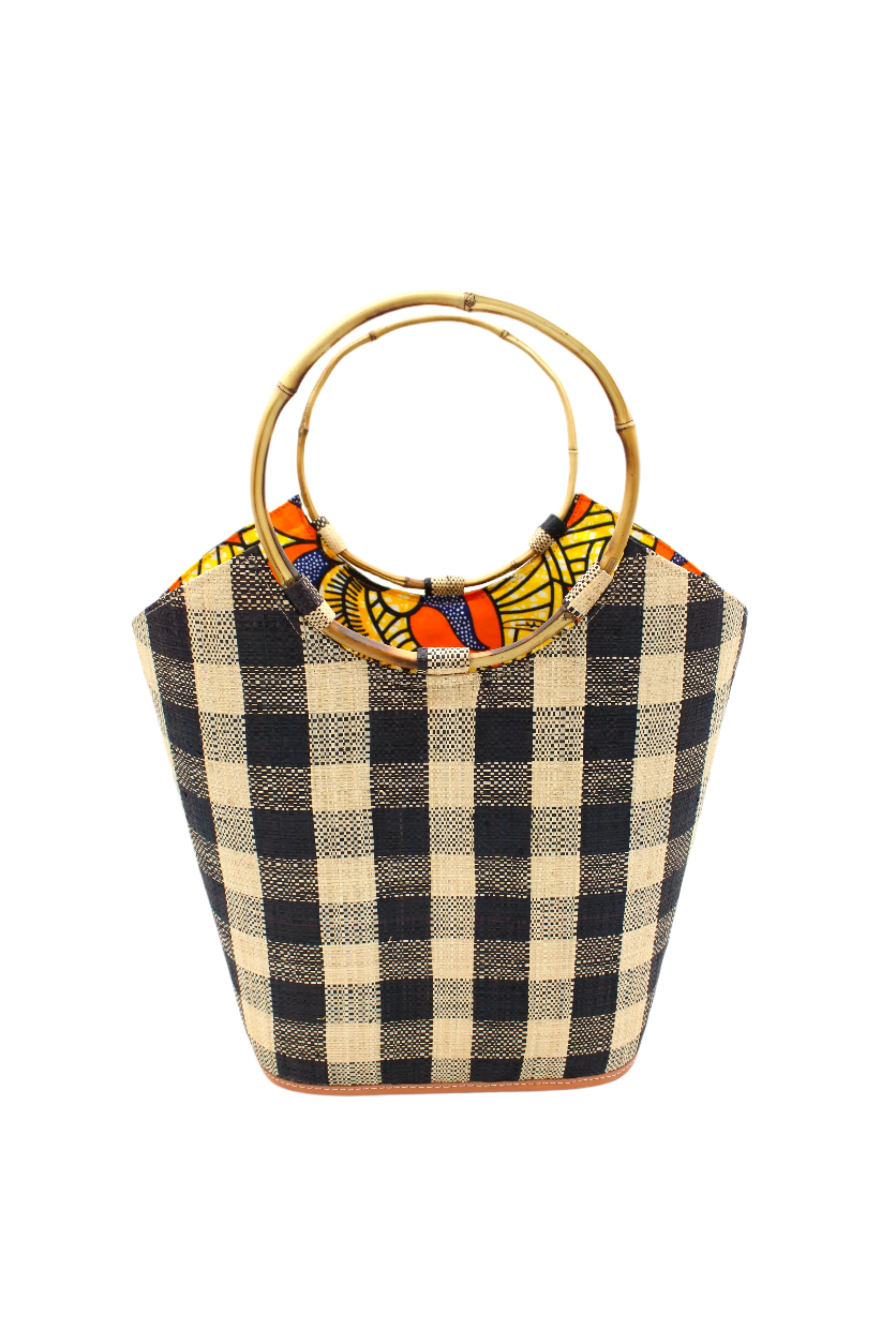 Carmen Straw Bucket Bag with Bamboo Handles