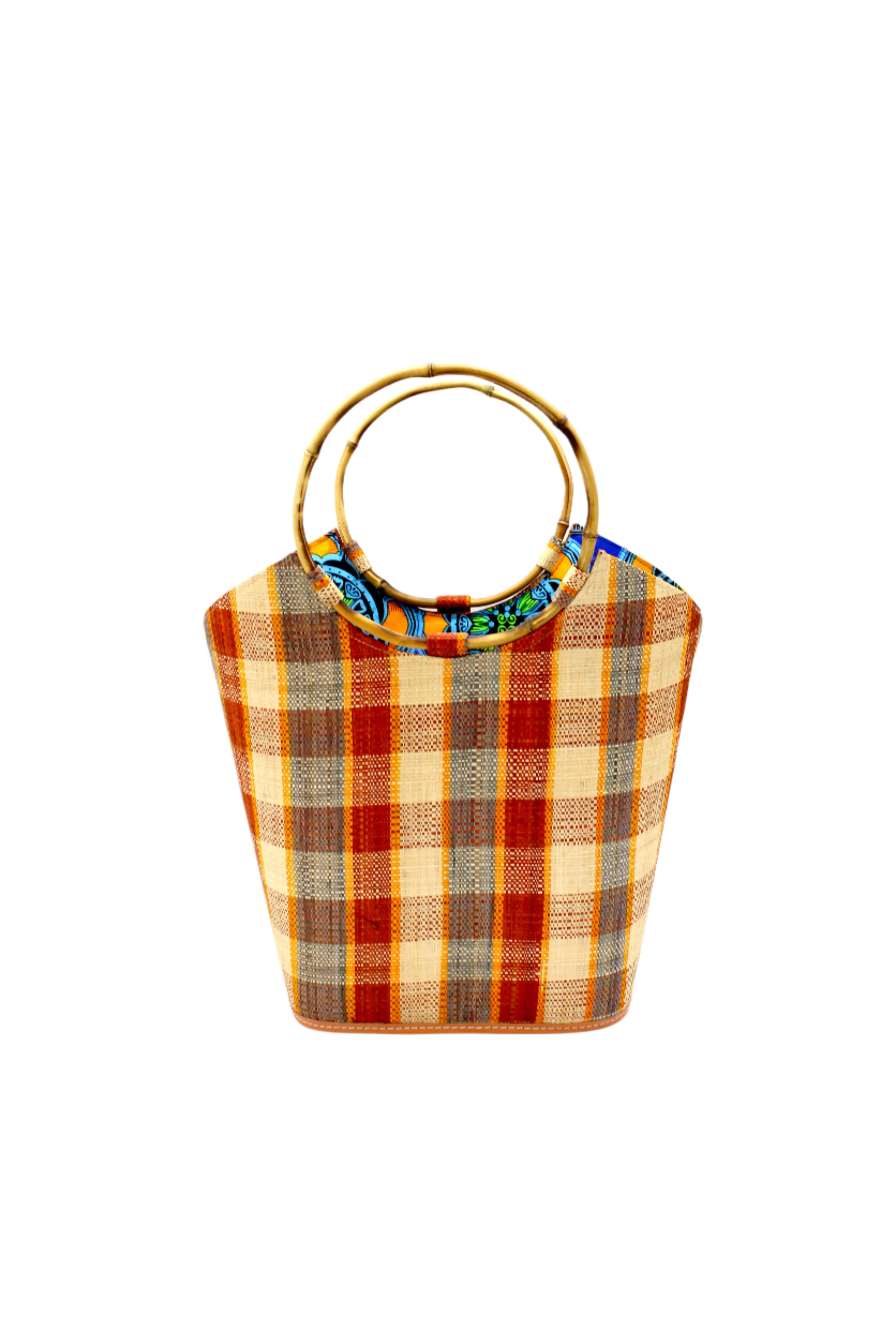 Carmen Straw Bucket Bag with Bamboo Handles