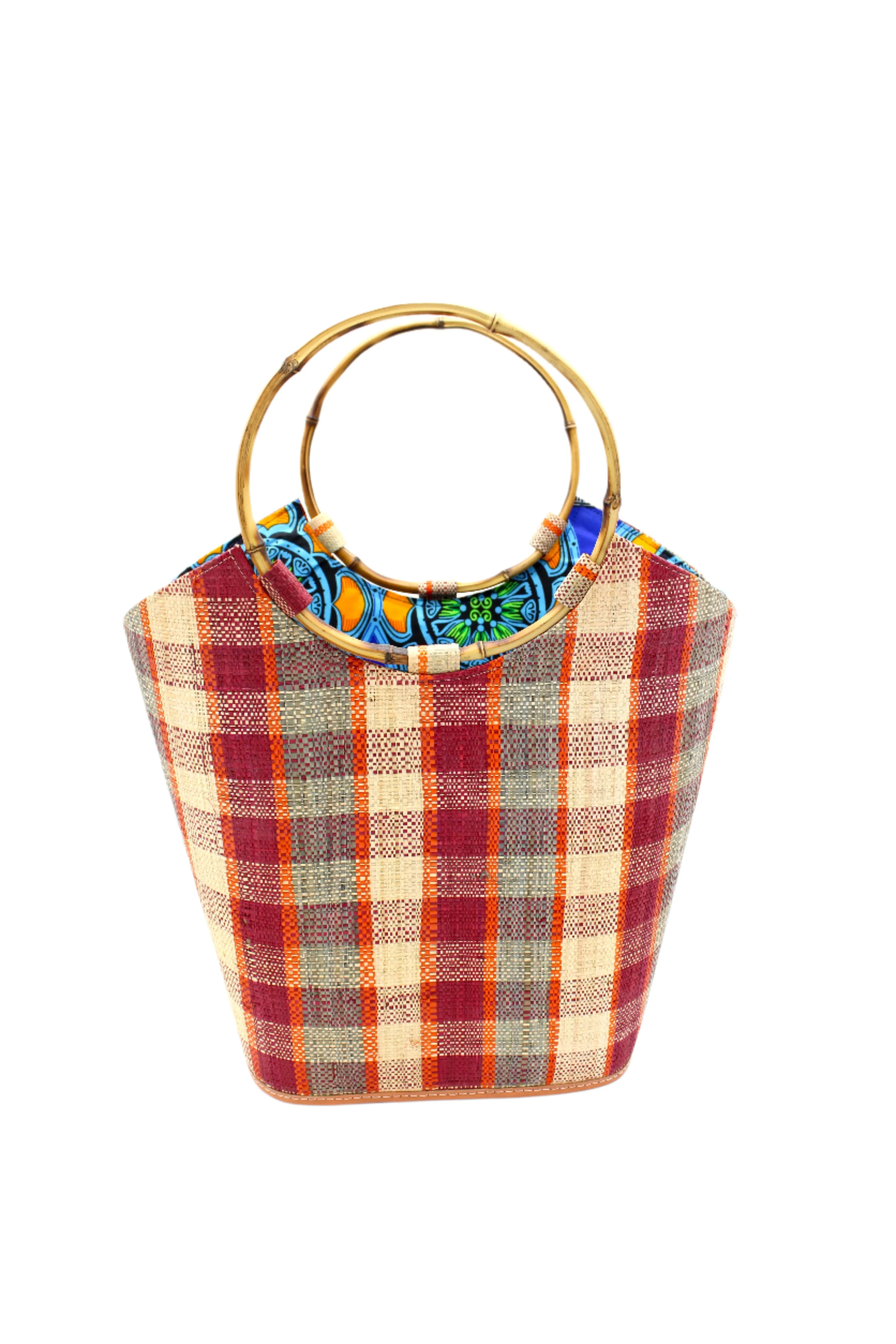 Carmen Straw Bucket Bag with Bamboo Handles