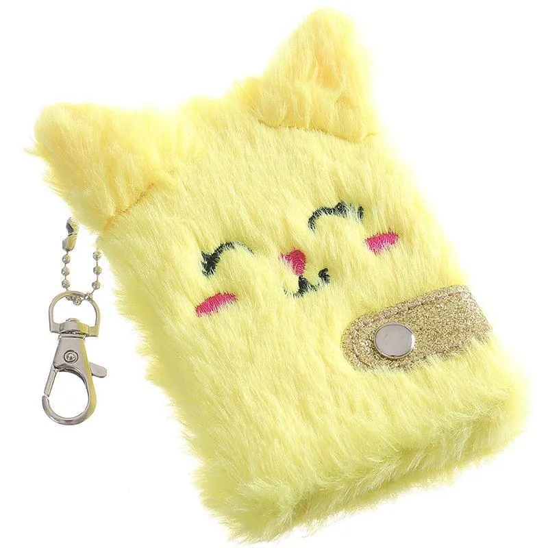 Chic Feline Luxury Duo - Plush Journal & Elegant Keychain Set