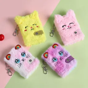 Chic Feline Luxury Duo - Plush Journal & Elegant Keychain Set