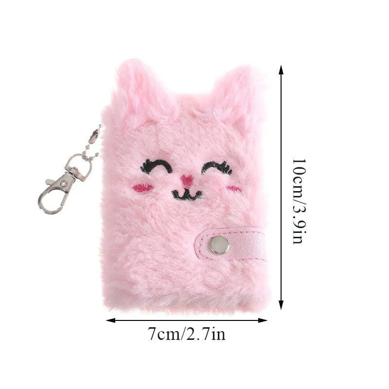 Chic Feline Luxury Duo - Plush Journal & Elegant Keychain Set