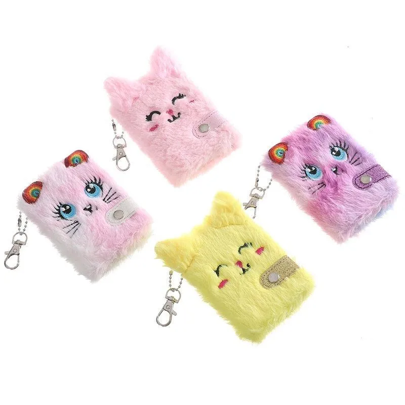 Chic Feline Luxury Duo - Plush Journal & Elegant Keychain Set