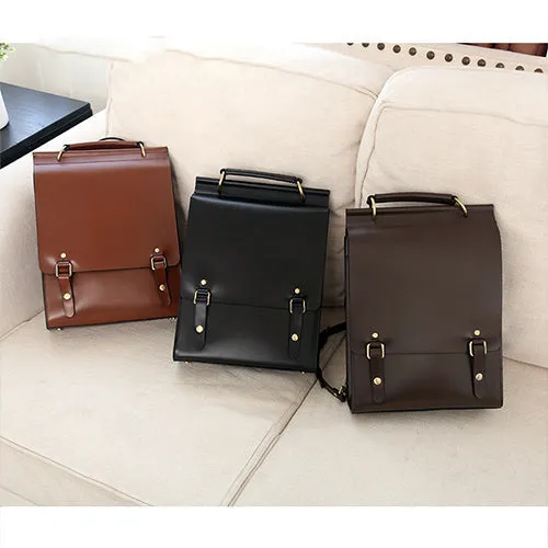 Classic Satchel Laptop Leather School Backpack for Women
