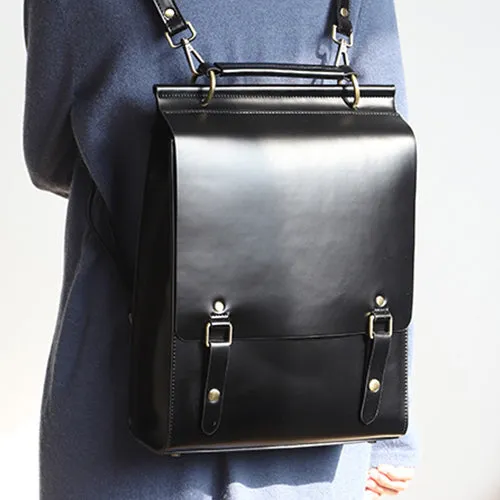 Classic Satchel Laptop Leather School Backpack for Women