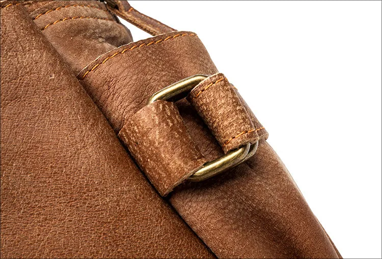 Cool Womens Brown Genuine Leather Backpack Purse Small Rucksack Bags For Women