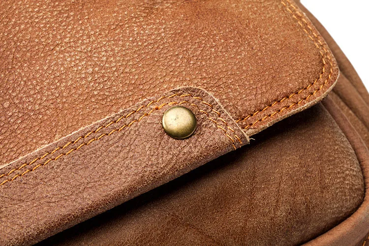 Cool Womens Brown Genuine Leather Backpack Purse Small Rucksack Bags For Women
