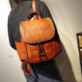 Cool Womens Square Leather Backpack Purse Fashion Bookbag for Women