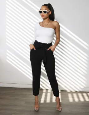 Crepe Paperbag Waist Trousers