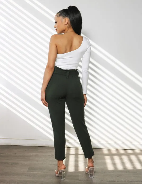 Crepe Paperbag Waist Trousers