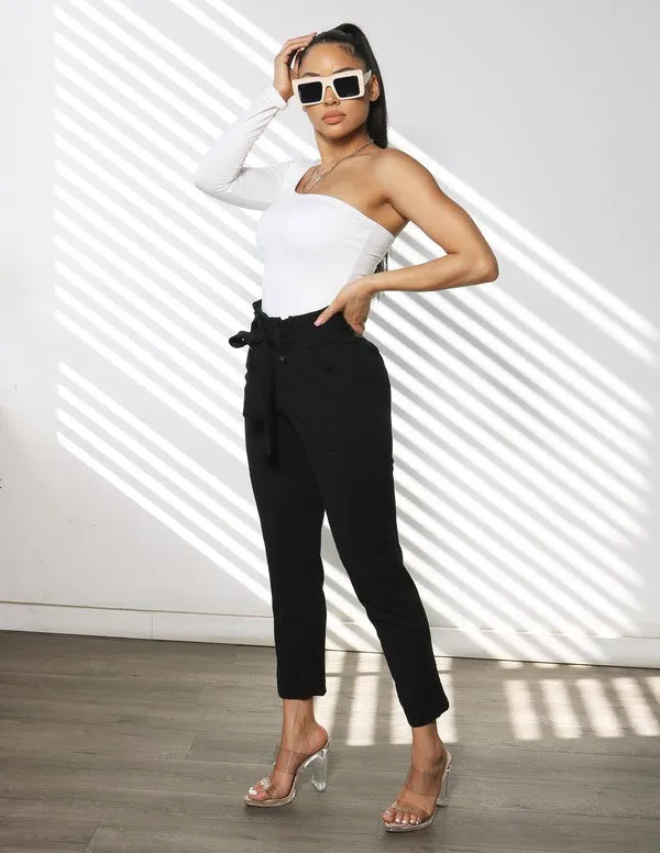 Crepe Paperbag Waist Trousers