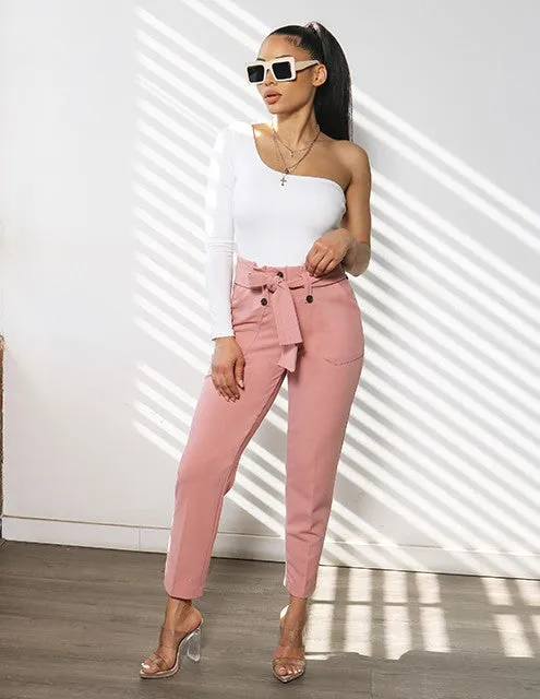 Crepe Paperbag Waist Trousers