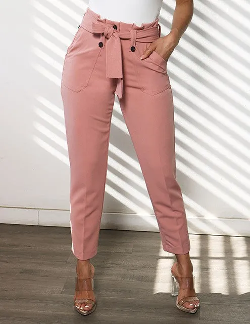 Crepe Paperbag Waist Trousers