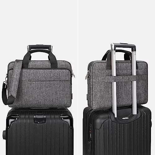 DOMISO 17.3 inch Laptop Bag Business Briefcase Water-resistant Notebook Messenger Shoulder Bag for 17.3" Macbook Pro 17/MSI GS73VR Stealth Pro/Lenovo IdeaPad/HP Envy/ASUS ROG,Grey
