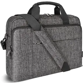 DOMISO 17.3 inch Laptop Bag Business Briefcase Water-resistant Notebook Messenger Shoulder Bag for 17.3" Macbook Pro 17/MSI GS73VR Stealth Pro/Lenovo IdeaPad/HP Envy/ASUS ROG,Grey