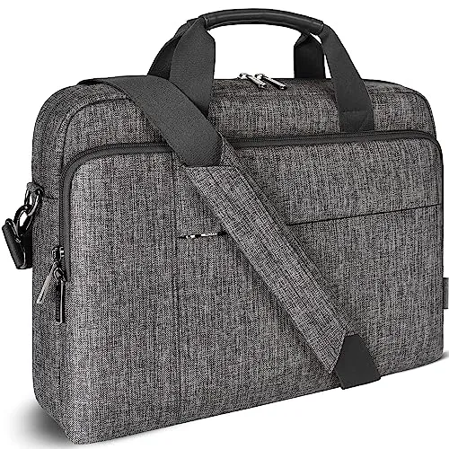DOMISO 17.3 inch Laptop Bag Business Briefcase Water-resistant Notebook Messenger Shoulder Bag for 17.3" Macbook Pro 17/MSI GS73VR Stealth Pro/Lenovo IdeaPad/HP Envy/ASUS ROG,Grey