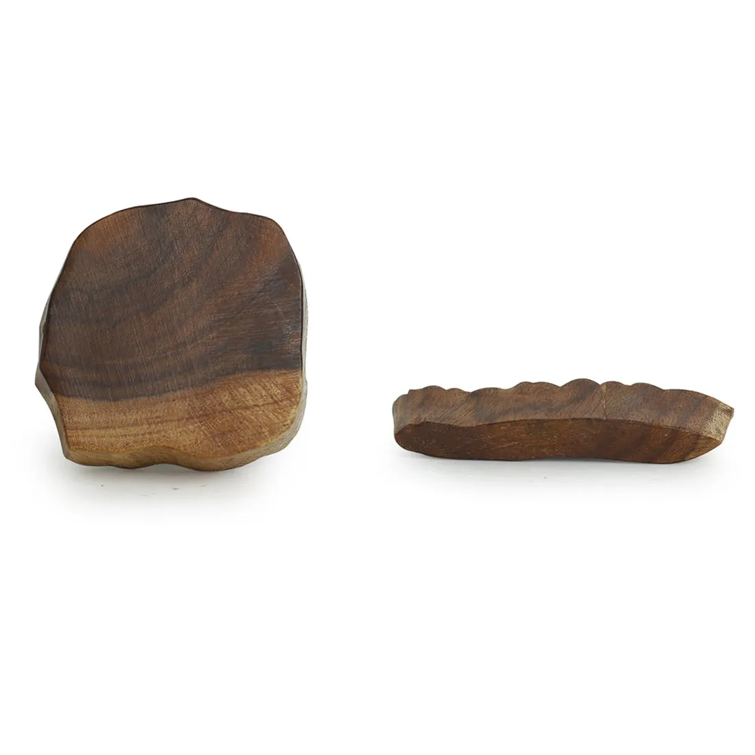 Enthralling Elephants & Finger' Hand-Carved Printing Blocks In Sheesham Wood (Set of 2)