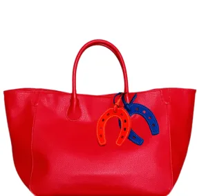 Everyday Vegan Tote w Removable Charms - Red