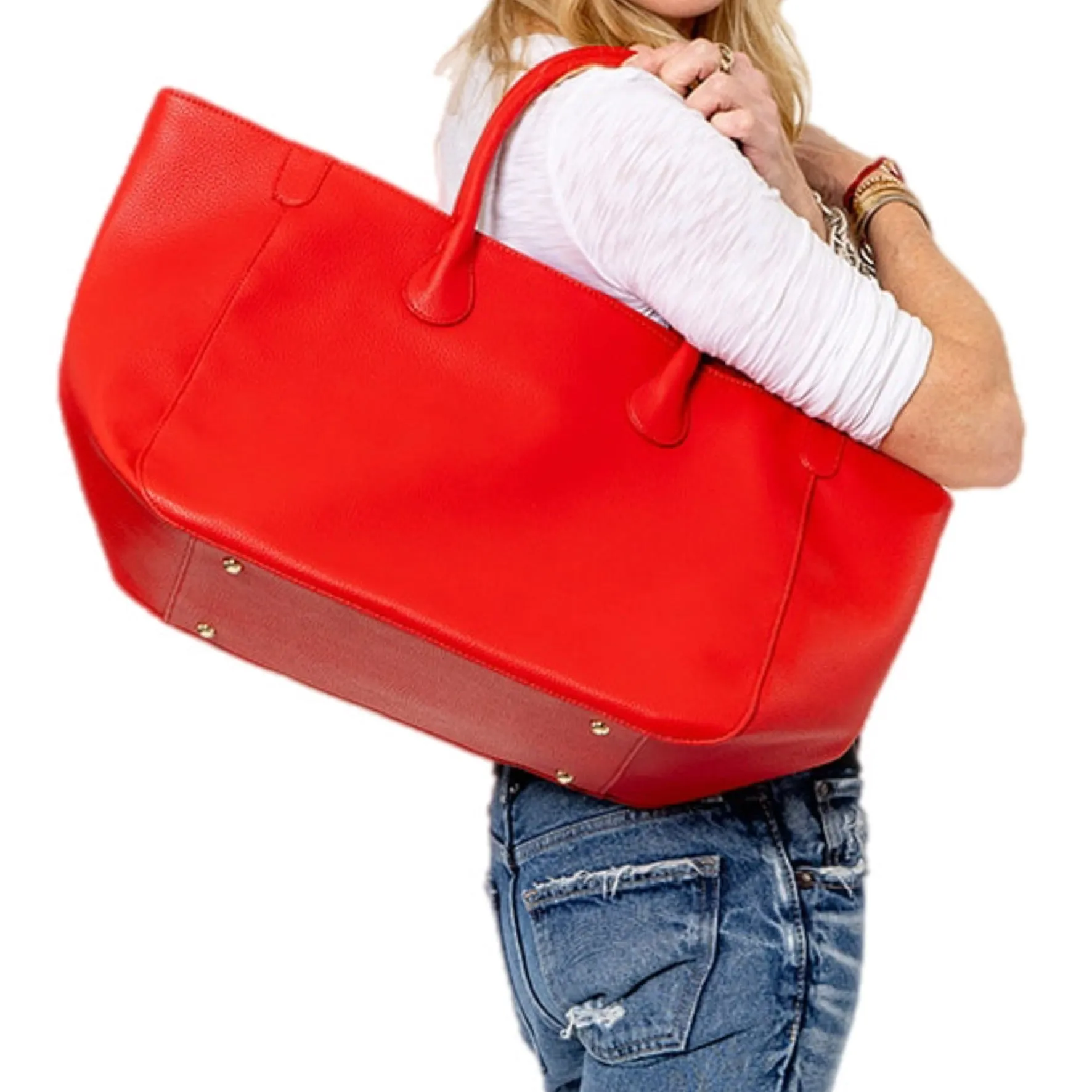 Everyday Vegan Tote w Removable Charms - Red