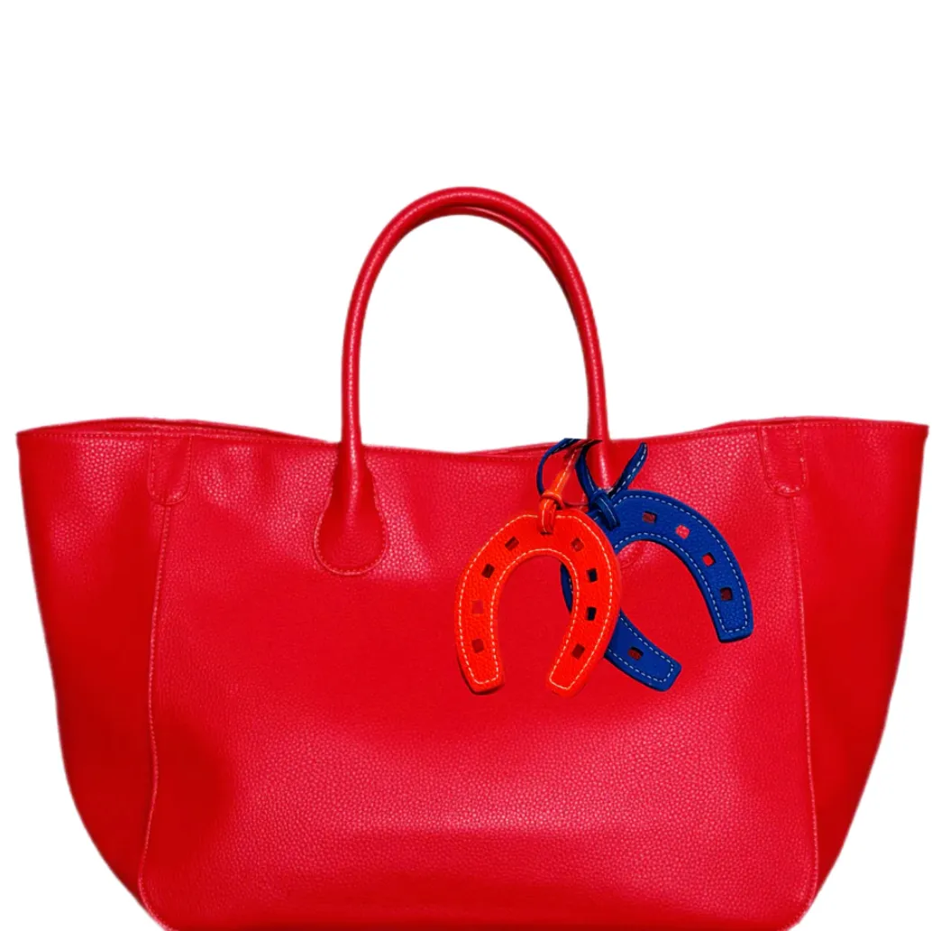 Everyday Vegan Tote w Removable Charms - Red