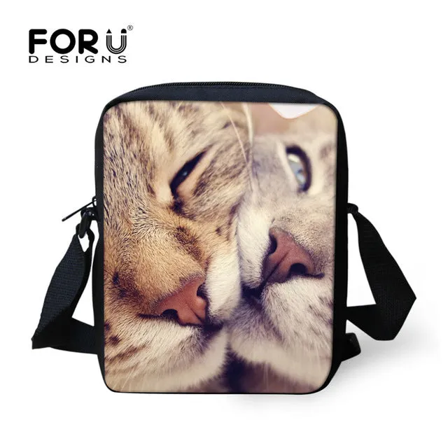 FORUDESIGNS Casual Women Handbag 3D Cat Cross-body Bags For Girls Child Small Shoulder Bag Kids Messenger Bag Mochilas Infantil