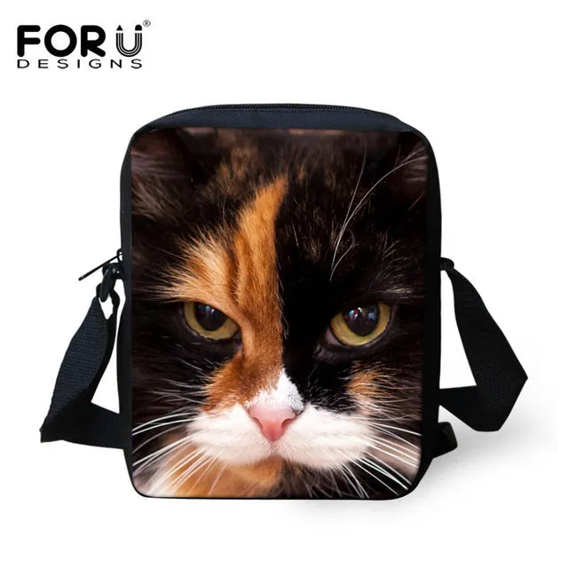 FORUDESIGNS Casual Women Handbag 3D Cat Cross-body Bags For Girls Child Small Shoulder Bag Kids Messenger Bag Mochilas Infantil