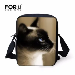FORUDESIGNS Casual Women Handbag 3D Cat Cross-body Bags For Girls Child Small Shoulder Bag Kids Messenger Bag Mochilas Infantil