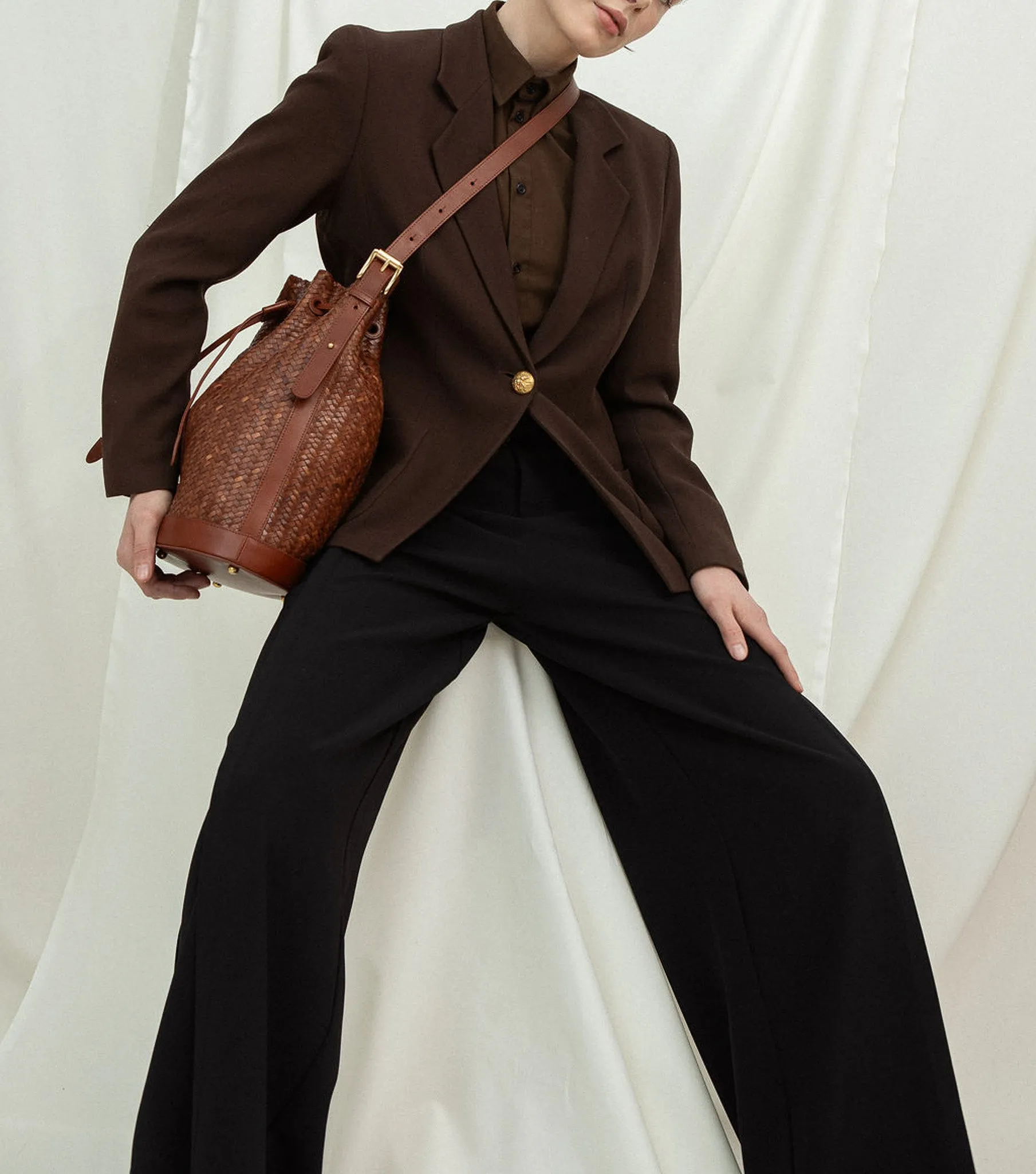 Gaya Nutmeg Twill Bucket Bag
