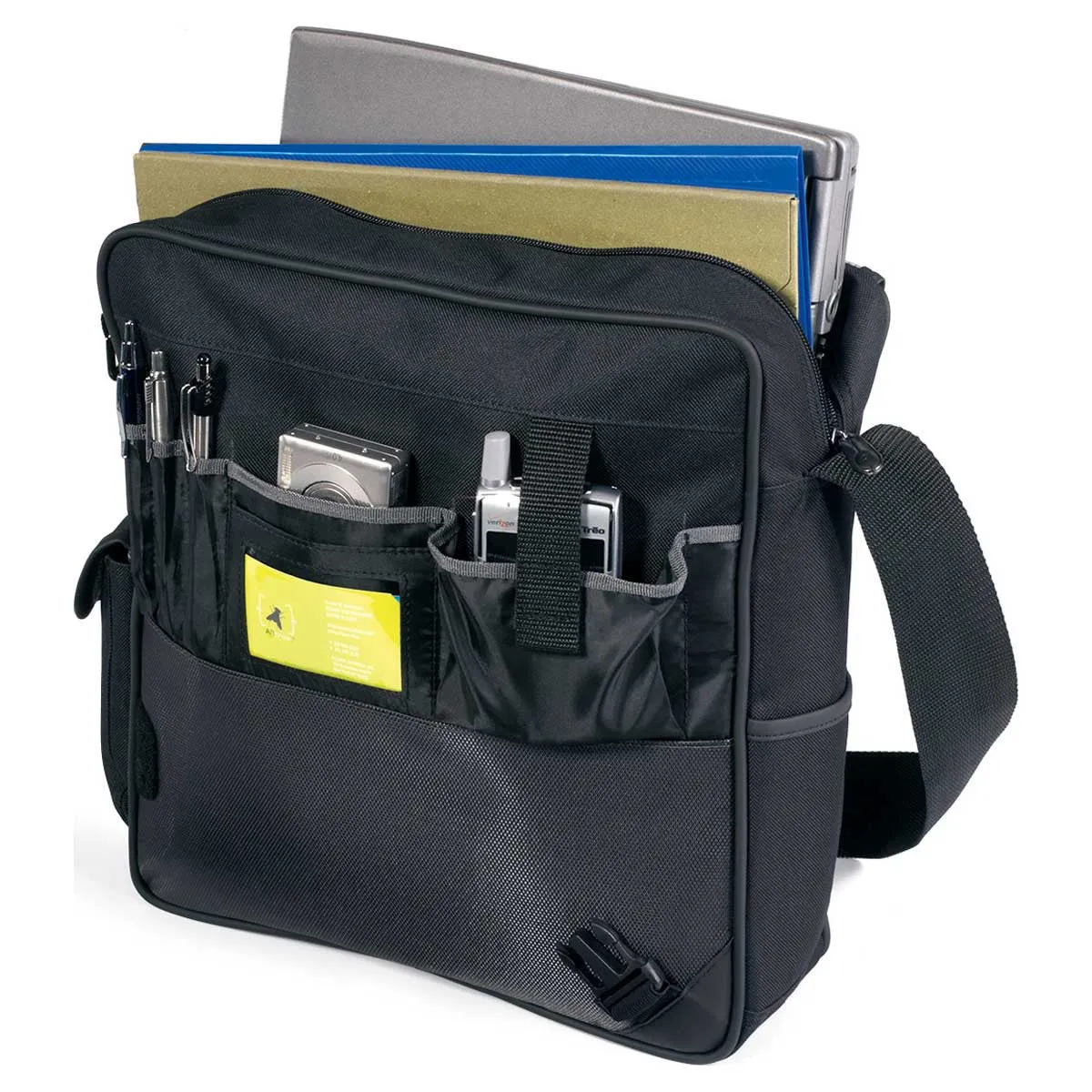 Gemline Black/Grey Satellite Vertical Messenger Bag