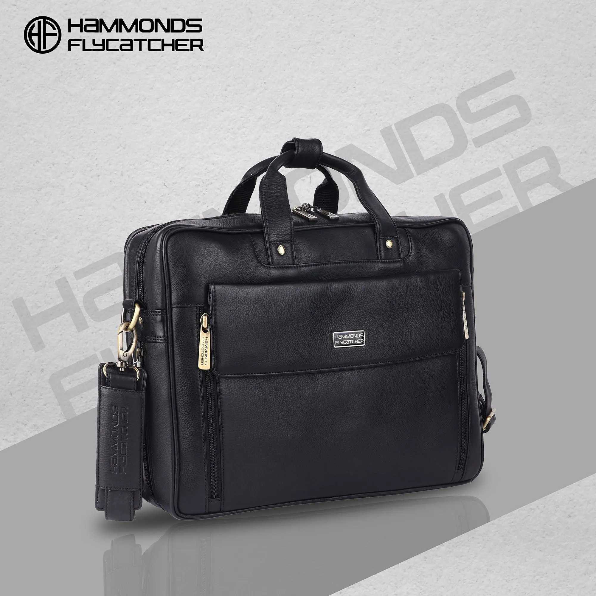 Genuine Leather Expandable Laptop Bag for Men with Adjustable Strap - Fits Upto 16" Laptop/MacBook  - 1 Year Warranty