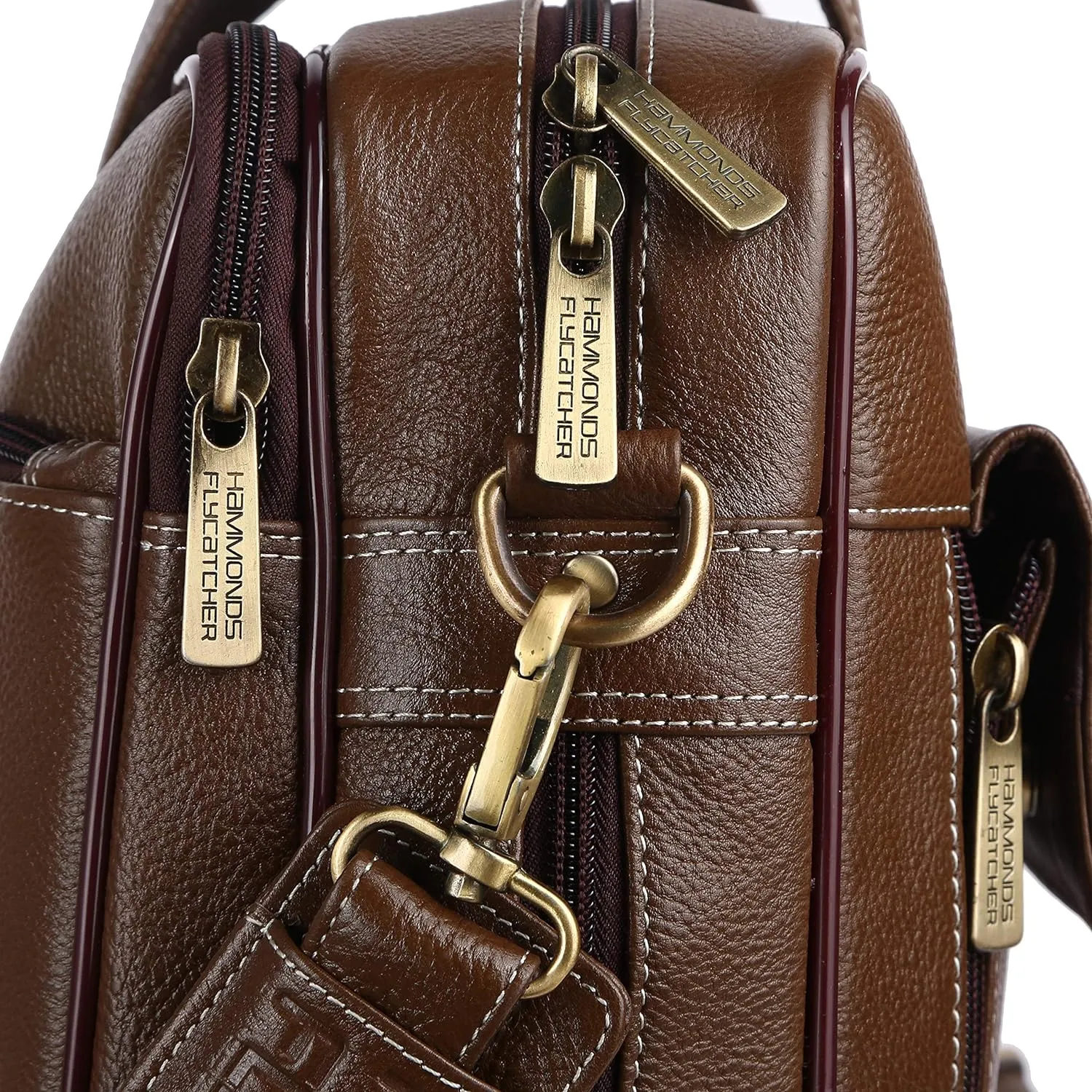 Genuine Leather Expandable Laptop Bag for Men with Adjustable Strap - Fits Upto 16" Laptop/MacBook  - 1 Year Warranty